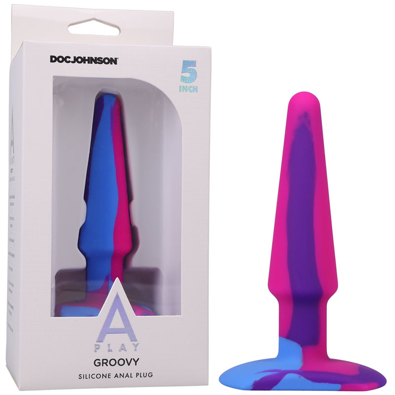 A-Play Groovy Silicone Anal Plug 5 inch - Berry